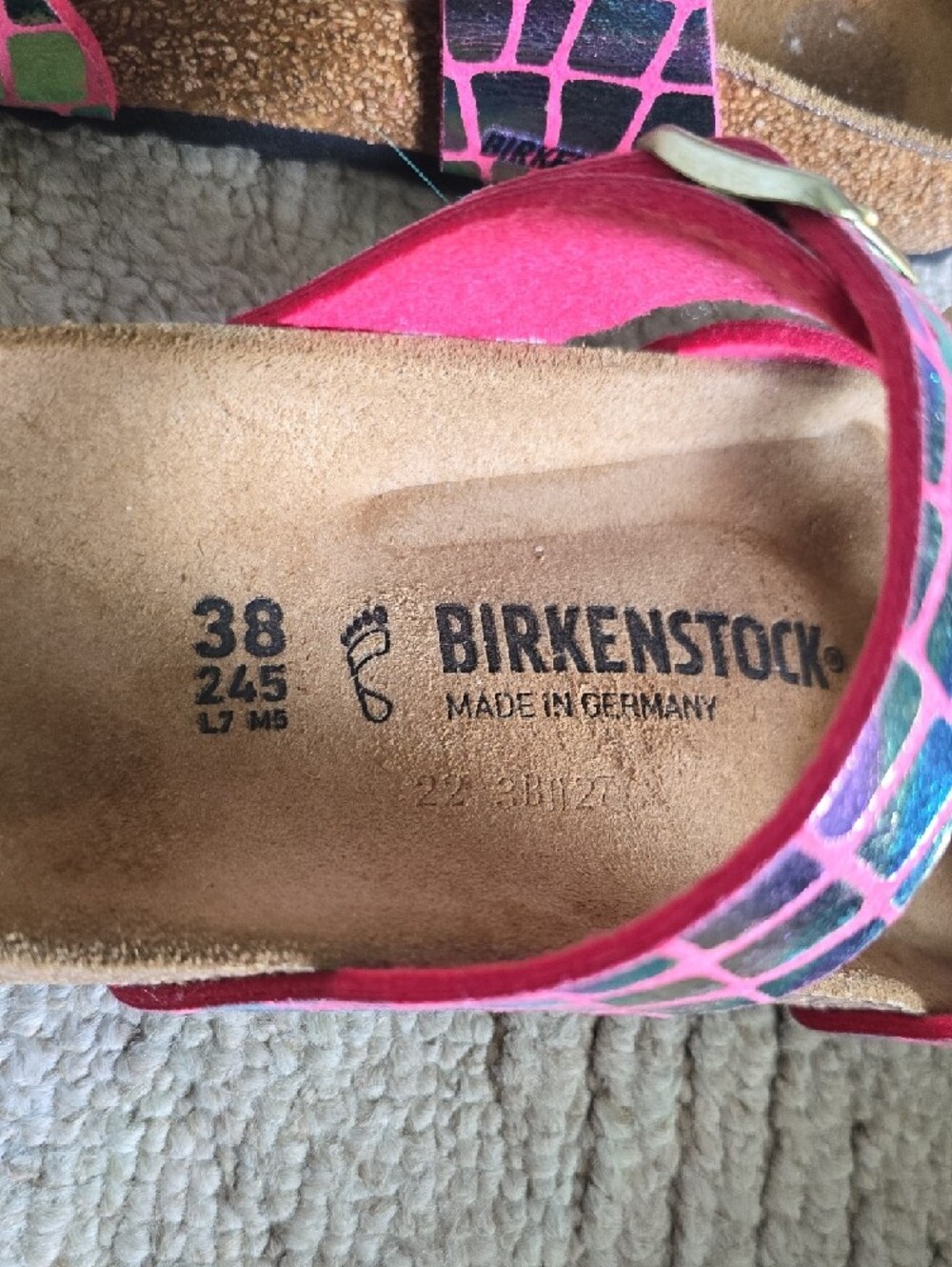 Birkenstock Womans Pink Multi Metallic Mosaic Strap Sandals - Picture 4 of 6